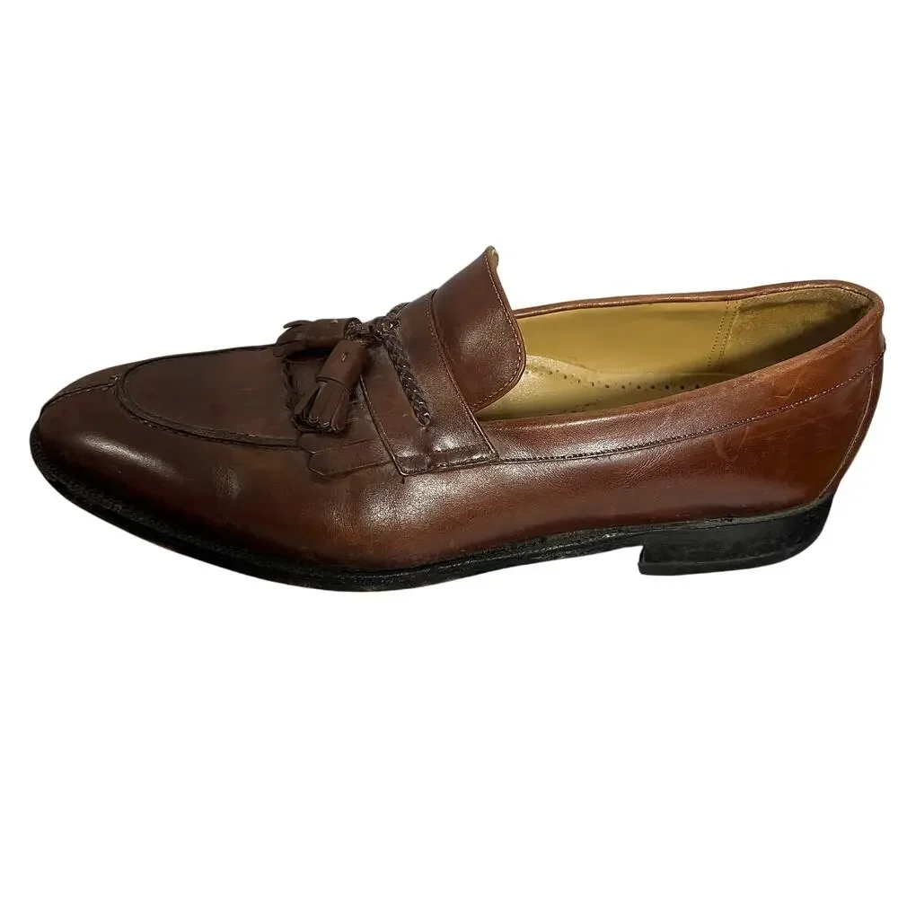 Johnston & Murphy‎ Loafers 11.5 Tasseled Brown Leather Vibram